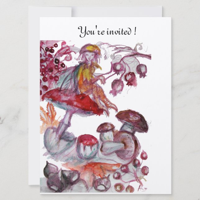 Invitation MAGIC FOLLET DE CHAMPIGNONS argent (Devant)
