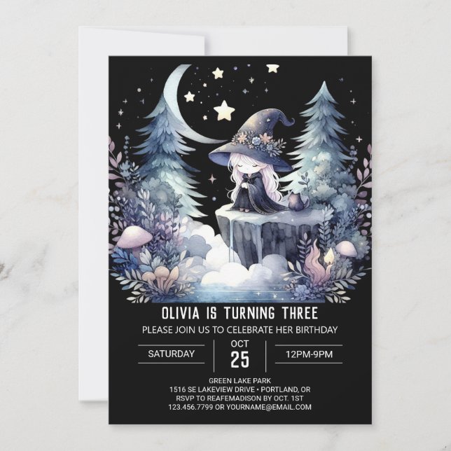 Invitation Magic Girl Wizard Anniversaire (Devant)