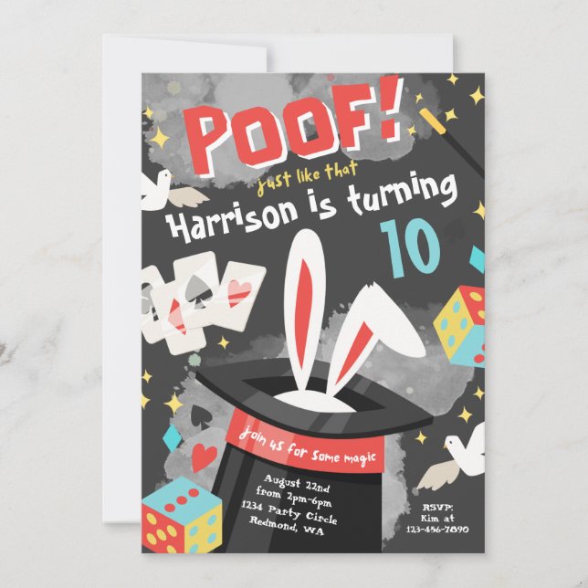 Invitation Magic Party | Invitation magique d'anni (Devant)