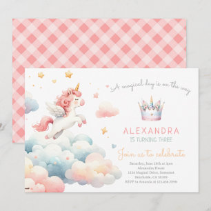 Invitation Magic Pastel Unicorn fête d'anniversaire