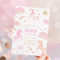 Magic Rainbow Unicorn Pink Pastel fête d'anniversa