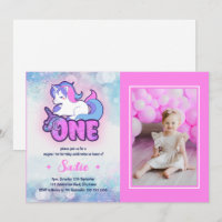 Magic rose violet Unicorne 1er anniversaire Photo