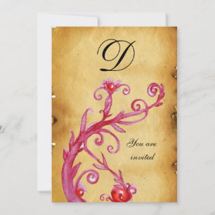 Invitation MAGIC SWIRL MONOGRAM parchemin vif