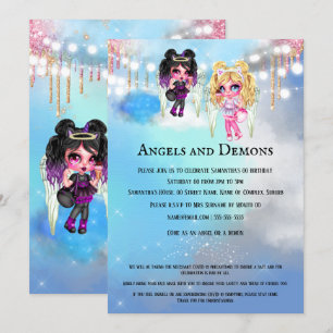 Invitation Magical angels démons mythique fête du thème