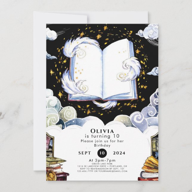 Invitation Magical Boho Children's Storybook Anniversaire (Devant)