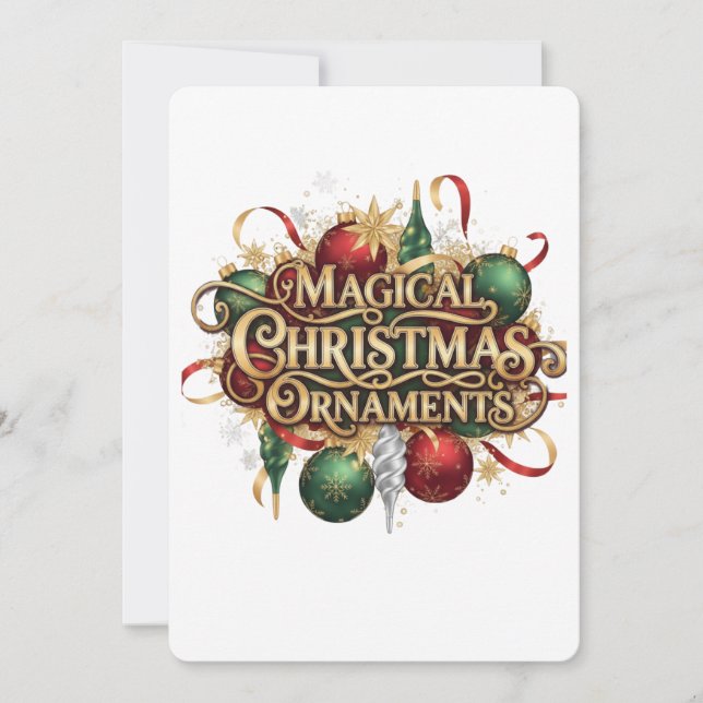 Invitation Magical Christmas Wreath & Candles Holiday Car (Devant)