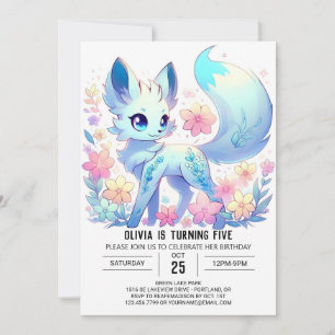 Invitation Magical Happy Fox Digital Anniversaire