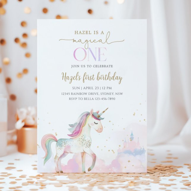 Invitation Magical One Unicorn 1st Birthday Party (Créateur téléchargé)