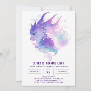 Invitation Magie du dragon cosmique pour l'anniversaire