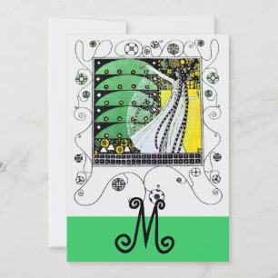 Invitation MAGIE DU PRINTEMPS, jaune vif vert noir