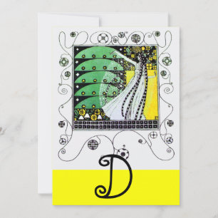 Invitation MAGIE DU PRINTEMPS, jaune vif vert noir
