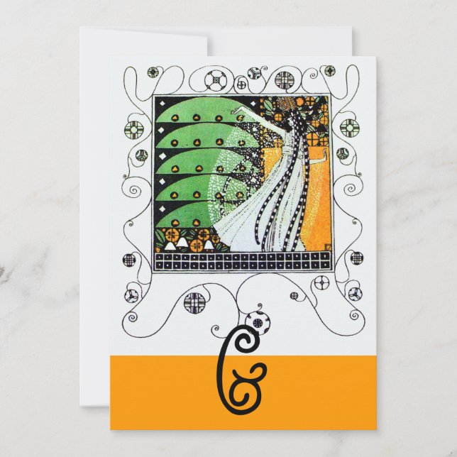 Invitation MAGIE DU PRINTEMPS, vert vif, jaune noir (Devant)