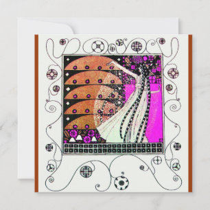 Invitation MAGIE DU PRINTEMPS violet clair blanc marron