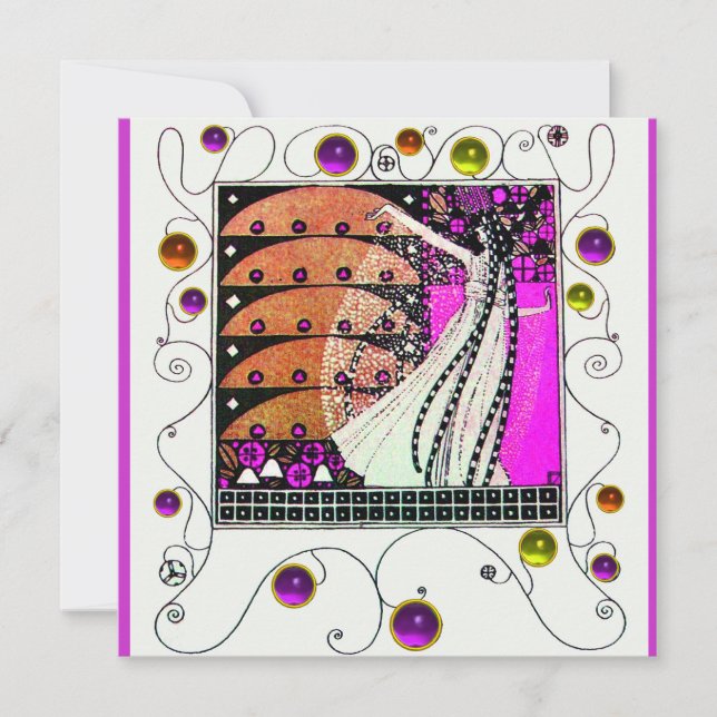 Invitation MAGIE DU PRINTEMPS violet noir brun clair (Devant)