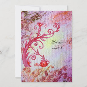 INVITATION MAGIE ROUGE TOURBILLONNE DANS DES ÉTINCELLES JAUNE