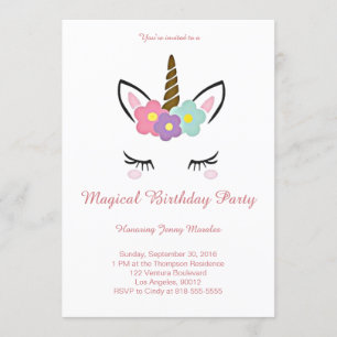 Invitation magique à l'anniversaire de l'Unicorne
