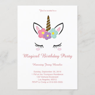 Invitation magique à l'anniversaire de l'Unicorne