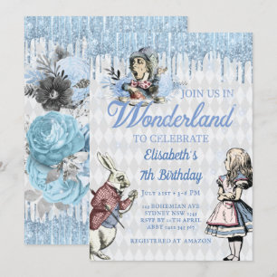 Invitation Magique Blue Ice Alice à la fête du pays des merve