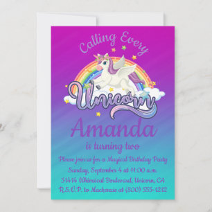 Invitation magique et fantaisiste pour les 2 ans d