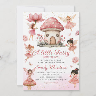Invitation Magique Fairy Rose mignon Baby shower de jardin fl