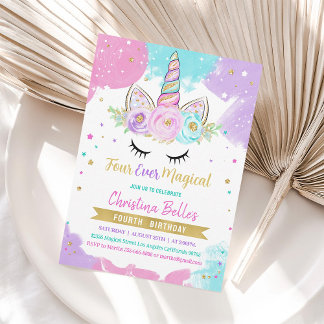 Invitation Magique Licorne pour le 4ème Anniversai