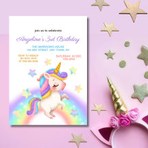 Magique Pastel Arc-en-ciel Étoiles Licorne Anniver