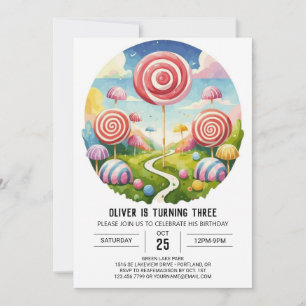 Invitation Magique Personnalisé Lollipop Anniversaire