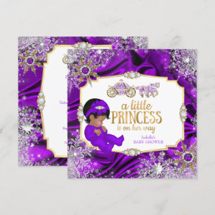 Invitation Magique Princesse Baby shower fille violet ethniqu