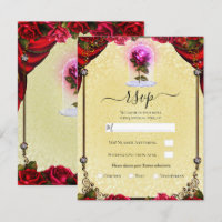 Magique Rouge Rose jaune or Sparkle Party RSVP