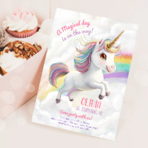 Magique Unicorn Party Rainbow Girl Pastel Annivers