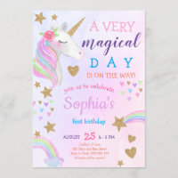Magique Unicorne Rainbow Pastel Girl Premier anniv