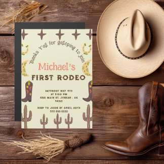 Invitation Magnétique 1er Rodéo Fête Western Anniversaire Country 