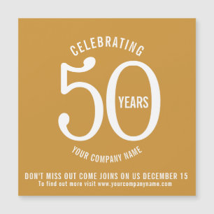 Invitation Magnétique 50 ans anniversaire de l'entreprise enregistrer la