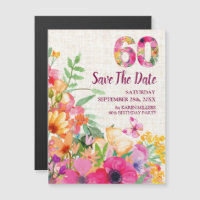 60 ans lin floral 60e anniversaire Enregistrer la