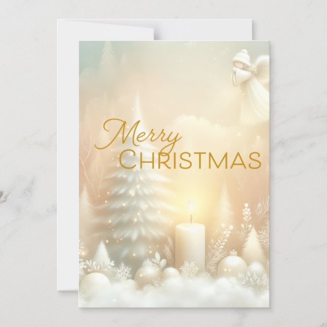 Invitation Magnétique A Christmas Angel Fantasy Snowy Landscape (Recto)
