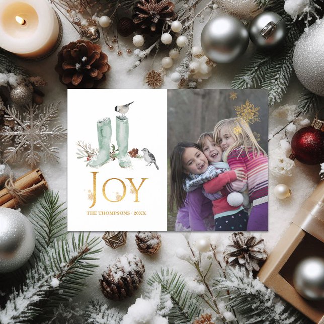 Invitation Magnétique À feuillage persistant - Wintertide Woodland Photo (Evergreen - Wintertide Woodland Christmas Photo Magnetic Invitation)