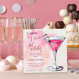 Invitation Magnétique  A Tini Bit Older Pink Martini Cocktail Birthday
