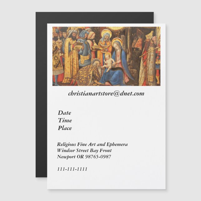 Invitation Magnétique Adoration des Rois (Adorazione dei Magi) (Devant / Derrière)