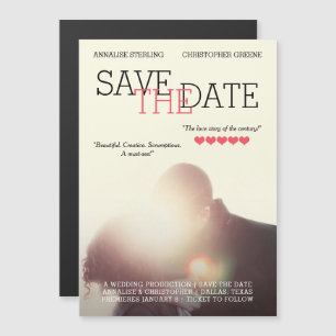Invitation Magnétique Affiche de cinéma Enregistrer la date