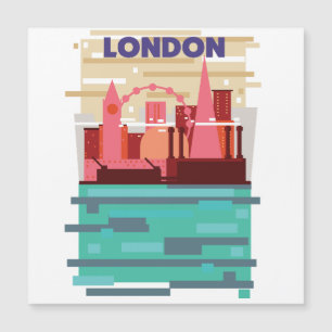 Invitation Magnétique Affiche de voyage sur la skyline de Londres.