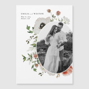 Invitation Magnétique Aimant de Mariage Bohème d'Automne à Sauvegarder l