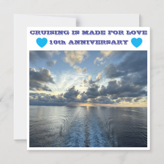 Invitation Magnétique AIMANT DE PORTE 10e ANNIVERSAIRE DE CROISIÈRE