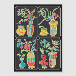 Invitation Magnétique Aimant plat MJ Fleurs/Saisons