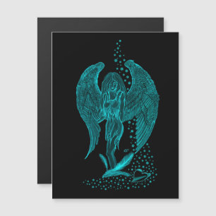 Invitation Magnétique Angel perdu en amour, noir et vert Design