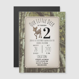 Invitation Magnétique Anniversaire des cerfs de Camouflage