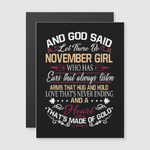 Invitation Magnétique Anniversaire Et Dieu a dit que Fille de Novembre