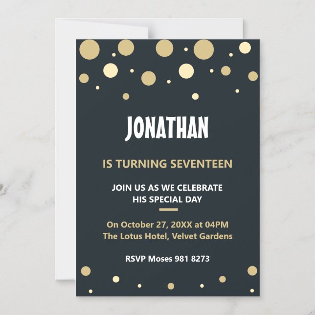 Invitation Magnétique Anniversaire mignon personnalisé (Recto)