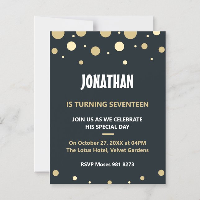 Invitation Magnétique Anniversaire mignon personnalisé (Recto)