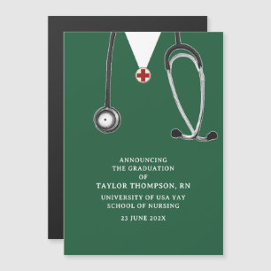 Invitation Magnétique Annonce de remise de diplôme d'infirmière