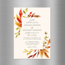 Aquarelle en gras Automne laisse Mariage de crème